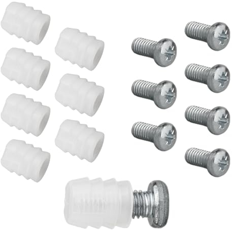 Schraube 105163 & Muffe 102267 passend als Ersatzteil für IKEA MALM BRIMNES TYSSEDAL Bett Dübel (8 Stück)