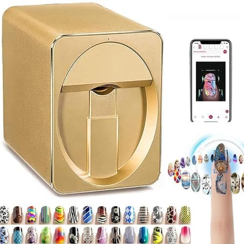 JINGEDD 3D Nail Art Printer Machine - Digital Nail Design Machine Printer that comes w/Over 1000 Pictures of Nail |Wireless & Automatic Nail Art Machine,30s Done,Support WiFi/DIY,D