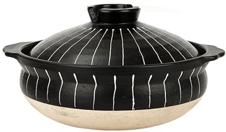 STJNFCY Cazuela Japonesa Olla de cerámica Olla de Sopa ollas de Barro Cacerola, Resistente al Calor Cacerola de cerámica con Tapa,B