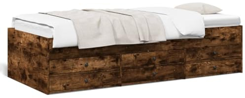 qohoio Tagesbett mit Schubladen Daybed Bett Mit Schubladen Tagesbett Jugendbett Daybed Räuchereiche 90x200 cm Holzwerkstoff - 3280878