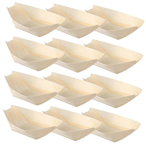 Ciieeo 200st Einweg-holzboot Fast-food-serviertablett Vorspeise Boot Essenstabletts Sushi-servierplatte Sushi-schüssel Fast-food-korb Sushi-boot-platte Wursttablett Sashimi-plattenteller