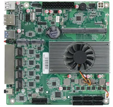 PcZinophyte 6-Bay NAS Motherboard N100 6*SATA3.0 2*M.2 NVMe 4 * 2.5G Nics 1*PCIE X1 1*DDR5 Low Power Firewall ITX Mainboard
