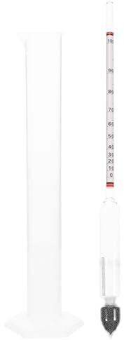 GARVALON Hydrometer Alcohol Tester Jar Home Brew Beer Wine Making Meter Hydrometer for Testing Brewing Specific Gravity Measurement 0-100% Accuracy
