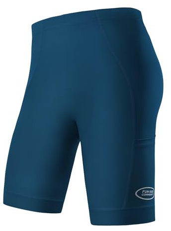 INBIKE Fahrradhose Herren Gepolstert mit Seitentaschen Radlerhose Radhose Sitzpolster Sommer Kurz Fahrradbekleidung Hose Rennrad MTB Mountainbike E-Bike Blau XXL