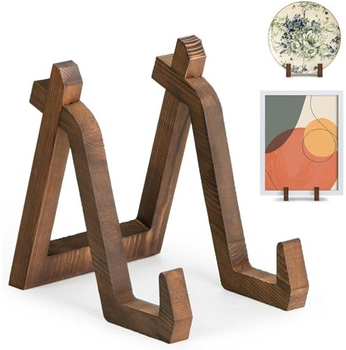 BeoTnp Plate Stand, Plate Stand for Display, Elegant Wooden Display Stand, 10.2 x 16.5 x 15.2cm Display Stand for Platters and Dishes , Perfect for Home, Gallery, or Event Use