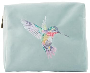 Wrendale Designs by Hannah Dale 'Wisteria Wishes' Hummingbird Embroidered Cosmetic Bag