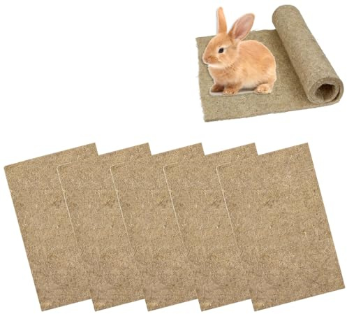 Helweet Rodent Rug, Hemp Mat, Rodent Mat, Hemp Rug, Carpet Bedding For Rabbits, Hamsters, Guinea Pigs, Suitable For Guinea Pig Enclosures And Small Animal Sleeping Areas, 20 X 30 CM, 5 Pieces