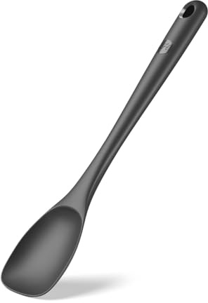 Hoffmann Servierlöffel Silikon mit Edelstahlkern – 30,5 cm – anthrazit, Lebensmittelecht, spülmaschinenfest, hitzebeständig bis 200 °C, Küchenhelfer
