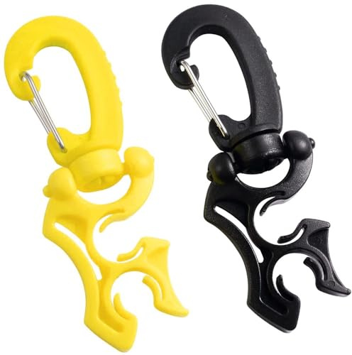 Tsudoku 2 Packungen Tauch Klemme Tauch Halter Clip, Doppel Tauch Halter mit Karabiner Haken Schnalle