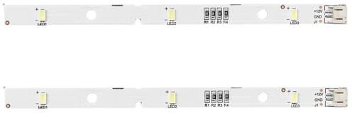 Cryluxial 2 Stück Kühlschrank LED-Lichtleisten, LED Kühlschranklampe Ersatzlampe Kaltweiß 12V 2W Für Kühlschrank E349766 MDDZ-162A 1629348 DC12V 2W Kompatibel Mit KIFF5017 KIFF5020 KIFF7017 KIFF7020