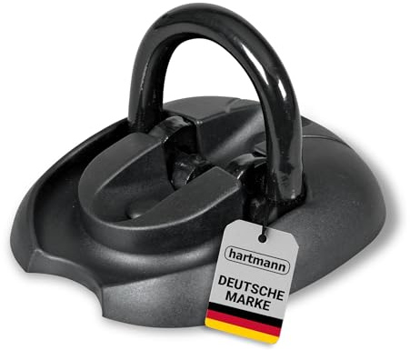 Hartmann Bodenanker für Motorrad & Fahrrad – flacher Wandanker aus gehärtetem Stahl (14 mm), Anker für Beton mit sicherer Verschraubung, Diebstahlschutz für Garage & Wand