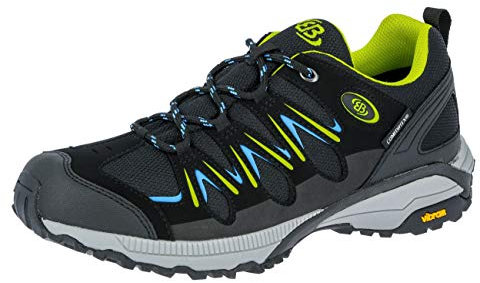 Brütting Expedition Herren Walkingschuhe, Schwarz/ Lemon/ Blau, 36 EU