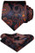 HISDERN Herren Krawatte Blumen Paisley Krawatte & Einstecktuch Set Schwarz Orange