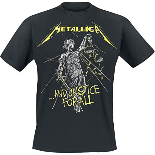 Metallica Herren and Justice for All Tracks_Men_bl_ts: S T-Shirt, Schwarz (Black Black), Small