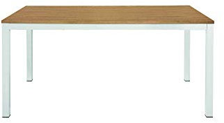 KONTE.DESIGN Tavolo PORTOFINO allungabile in legno effetto rovere, struttura in metallo bianco, 160x90 cm