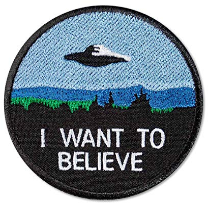 I Want to Believe UFO, bestickter Aufnäher zum Aufbügeln, Größe: 7,6 cm