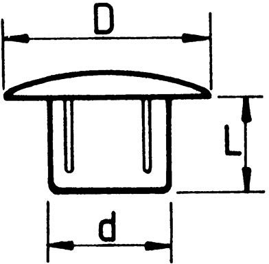 WURTH 06832791 Lochkappen, 8 mm, Weiß, Kunststoff, Kopf 15 mm, Abdeckkappe, 50 Stück