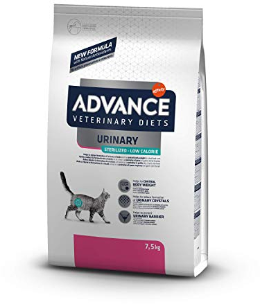 Advance Veterinary Diets Urinary Low Calorie, Pienso para Gatos para el Control del peso y protección de las vías urinarias, 7,5kg