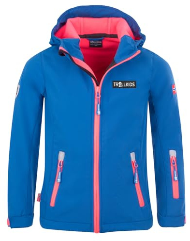 Trollkids Girls Oslofjord Jacket 176, Navy/Lime/Azure bluel