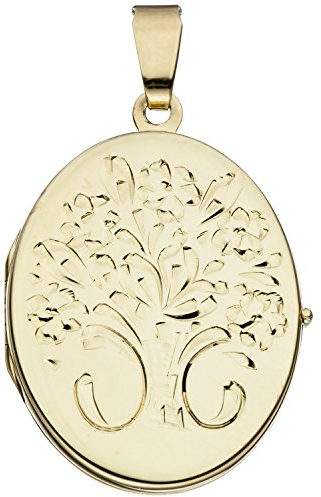 Jobo Damen-Medaillon aus 14 Karat 585 Gold Oval zum Öffnen für 2 Fotos