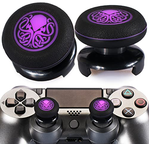 Playrealm FPS Bâton Prises de Pouce Thumbstick Grip et Prolongateur Impression Caoutchouc Silicone Poignée Couvrir 2 ensembles pour Manette PS5 Dualsenese et PS4 (Secret De Cthulhu)