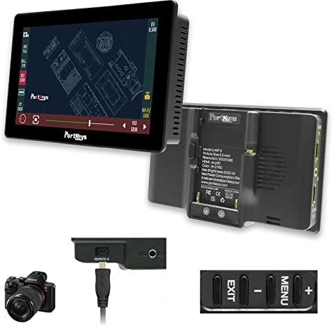 Portkeys LH5P II Monitor 5.5 Zoll 10-Bit 2200nit 4K HDMI Wireless Touch Kamerasteuerungsmonitor für BMPCC 4K 6K 6K Pro A7S III FX3 RX10 EOS BMD ZCAM E2 Kameras.