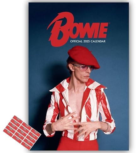 David Bowie 2026 Calendar A3 Calendar Gift Present with Free Organising Stickers