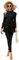 seafanny Women Modest Swimsuit Long Sleeve Burkini Full Cover Muslim Swimwear Black 8-10