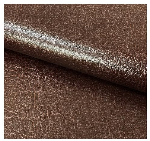 Chester Grained Faux Leather Fabric Fire Retardant Leatherette Upholstery Waterproof Heavy Duty Leathercloth Material (1/2 Metre (50cm x 140cm), Dark Brown)