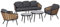 Outsunny Polyrattan Gartenmöbel Set 5-teiliges Rattensofa-Set Sitzgruppe Sitzgarnitur für Pause Lounge Teetisch mit Sofa Kissen Aluminium Natur