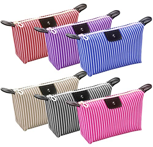 Kosmetiktasche Klein Set, INHEMING 6 Stück Mini Reise Makeup Tasche Kosmetiktasche Wasserdicht Kulturbeutel Kulturtasche mit Reißverschluss für Mädchen Frauen Kinder