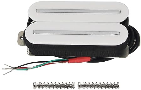 FLEOR Tonabnehmer Dual-Hot-Rail-Humbucker-Tonabnehmer 7-8K Hals-Tonabnehmer Tonabnehmer für E-Gitarre aus Keramik, weiß