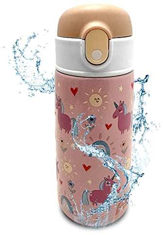 GMP star Kids Flask - 500ml Insulated Stainless Steel Water Bottle for Kids/Toddlers (Girls/Boys) (Pink)