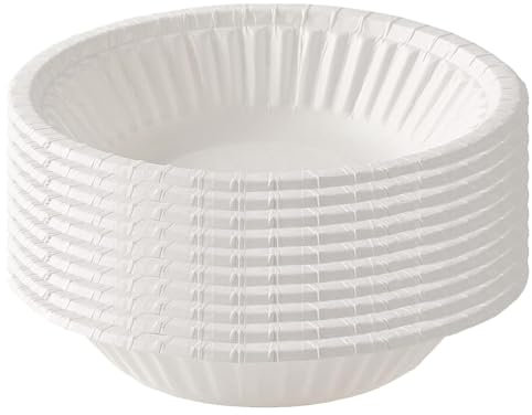 Clearly Disposable Bowls, Pack of 250 Paper Bowls, Bowls Suitable for Microwave and Freezer, Disposable Serving Bowls for Party Food, Snacks, Pet Food and More, White Bowls for Home and Business Use
