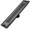 Desague Ducha, 30 x 10cm Drenaje Lineal de Ducha Rectangular de Acero Inoxidable con Tapa de Rejilla Extraíble, Sumidero Ducha Negro para Baño, Cocina, Balcón
