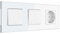PULSAR Wechselschalter/Serienschalter/Steckdose 3 Fach Unterputz Weiß Glas - Wechsel-Schalter/Ein-Ausschalter Doppelt/Wandsteckdose 10A/16A 250V