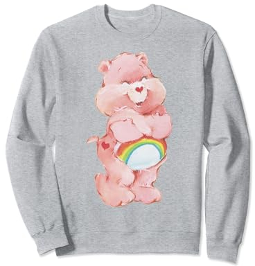 Care Bears Cheer Bear Vintage Classic Watercolor Portrait Sweatshirt