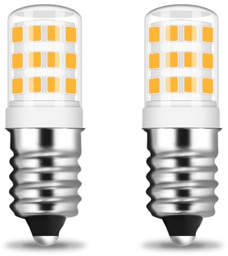 BROLSKUN Mini E14 LED Bulb 2.5W Warm White 28W 30W Cooker Hood Bulbs Small Edison Screw LED Tubular Corn Bulb 300LM for Sewing Machine Salt Lamp Fridge Light 220-240V (2 Pack)