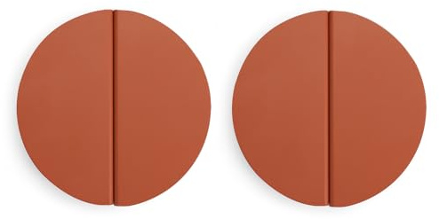Evionlin 4 tiradores de cajón naranja de 2-1/2 pulgadas de latón cepillado de media luna, manijas de semicírculo con tornillos para armario de cocina, dormitorio, puerta de muebles