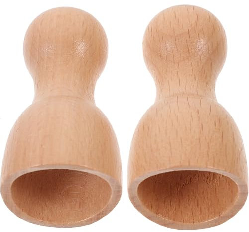 NIYANGLE 2 Piezas Taza de masaje de madera Gua Sha Cup 2 piezas (taza pequeña) masajeador de espalda masajeador de cuello herramientas de masaje herramientas para esculpir madera ventosas