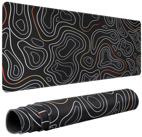 Gaming Mauspad Gradient Schreibtisch Pad mit genähten Kanten, wasserdichte Schreibtisch Unterlegmatte Anti-Rutsch Gummi Basis Tastatur Pad Computer Matte, großes Mousepad (Gelände)