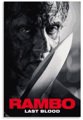 REOTTO Rambo to The Last Drop of Blood Poster Dekorative Malerei Leinwand Wandkunst Wohnzimmer Poster Schlafzimmer Malerei,Wandkunst Bilddruck Moderne Familienzimmer Dekor 12x18inch(30x45cm)