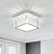 FORCOSO Kristall Deckenleuchte 4 Flammig, Kronleuchter Chrom mit Metall Quadratisch Rahmen Lampenschirm, Sockel G9 Deckenlampe, Moderne Ceiling Light Lampe für Schlafzimmer Wohnzimmer Flur Küche ø22cm
