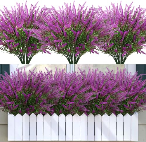 SOMYTING 12 Bündel Kunstblumen Balkon Wetterfest Künstliche Blumen Outdoor UV Beständig Kunstpflanzen Plastik Blumenstrauß Künstliche Pflanzen für Balkonkästen Garten Fenster Dekoration (Fuchsie)