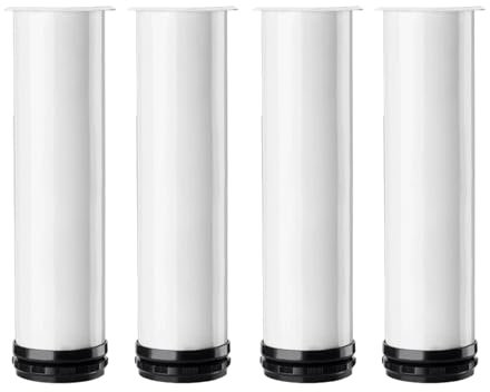 4 Pièces Pieds De Meuble DIY Remplacement Pieds Pied De Table Métal Réglables Hauteur 0-10mm pour Fauteuil Table De Nuit Armoire Tiroir(Blanc,20cm)