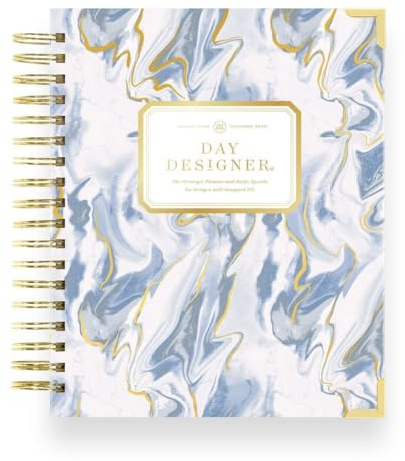 Day Designer Agenda giornaliera 2026, di alta qualità, per un'organizzazione elegante, combina calendario mensile, orario, lista delle cose da fare, gratitudine, impostazione degli obiettivi
