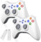 Nonbliep 2 Pack for Xbox 360 Controller, Compatible with Xbox 360 & Slim/PC Windows 10/8/7, with Upgraded Joystick/Dual-Vibration/2.5mm headphone Jack for Xbox Controller Wireless White
