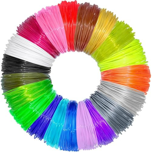3D Pen Filament, Stylo 3D Filament PLA, Filament Stylo 3D, Filament de PLA de Stylo, 5 Mètres Chaque Couleur, 10 Couleurs (Modèle Basse Température 60-100°, φ=1.75mm, ρ=1.16g/cm)