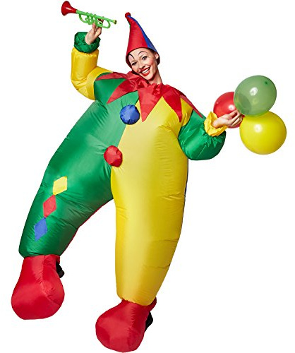 dressforfun Inflatable Clown Costume Unisex | Battery-Operated - Inflates in Seconds | Unrestricted Freedom of Movement | Includes Cool Hat