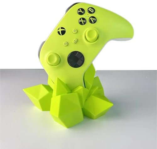Support de manette de jeu en cristal imprimé 3D, support géométrique universel pour PS5/PS4/Xbox Series X/Switch Pro, étagère d'affichage pour streamers et collectionneurs (jaune, XBOX)